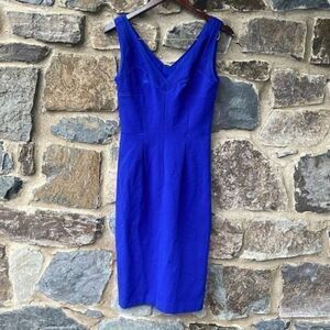 Diane Von Furstenberg Duke Blue Sleeveless Stretch Mini A Line Dress size 6